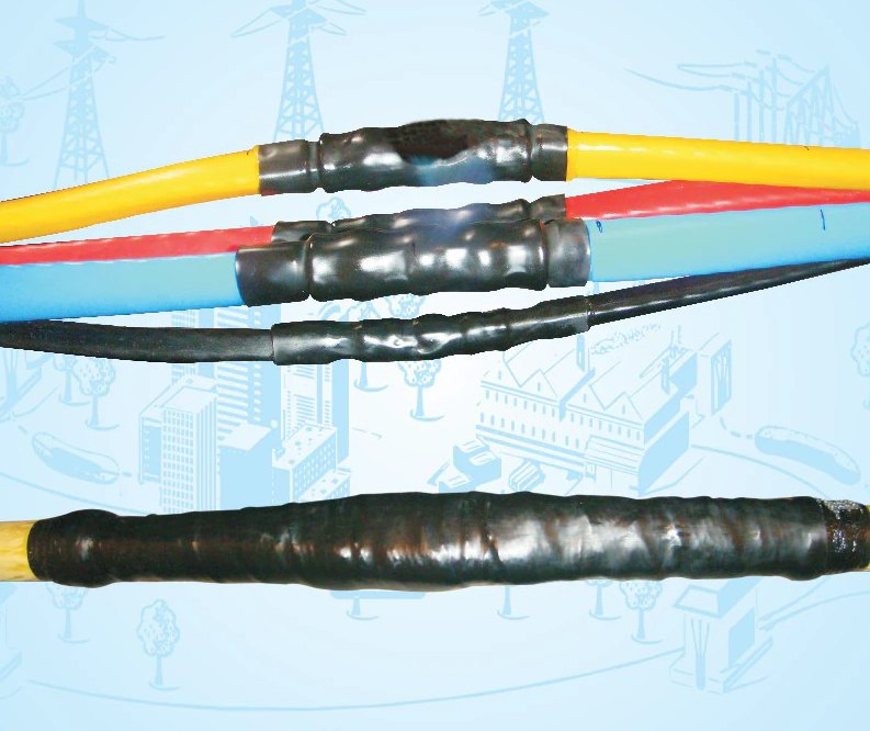Aged cable joints given a new protective skin.