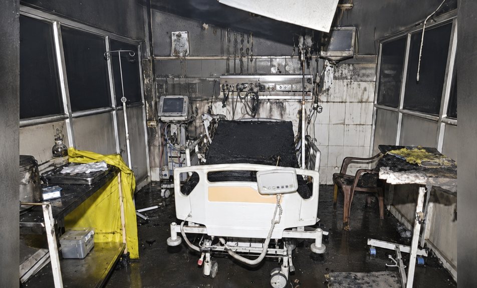 An ICU after the fire.
