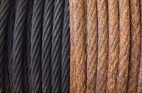 Wire gaps sealed — the rope on the left will not rust from within.