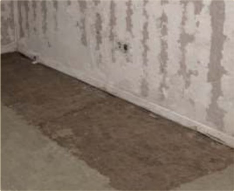 A damaged wall-and-floor junction repaired within the shift.