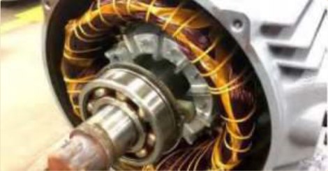 HT motor bearings greased with no migration into the windings.