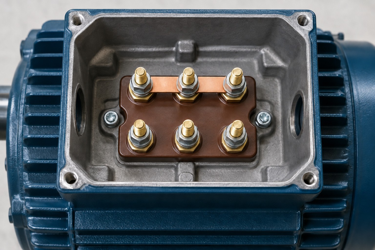 Motor terminal connections.