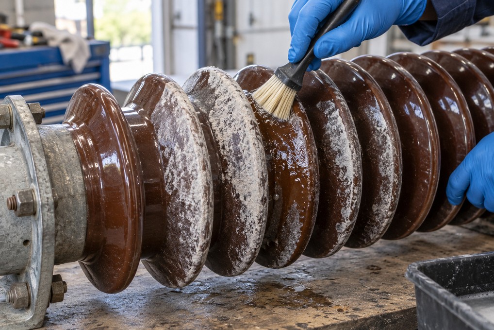 SCALED INSULATORS: Anti-track coatings bond better and protect for longer.