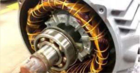 HT motor bearings greased with no migration into the windings.