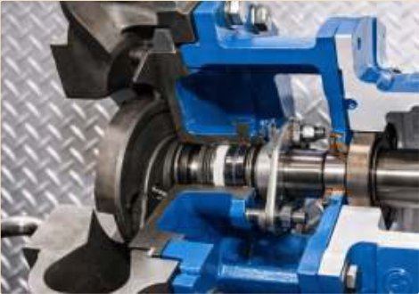 Gland packing dressed in place; the shaft is protected.