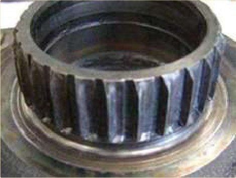 A press-fit bearing race assembled without scouring.