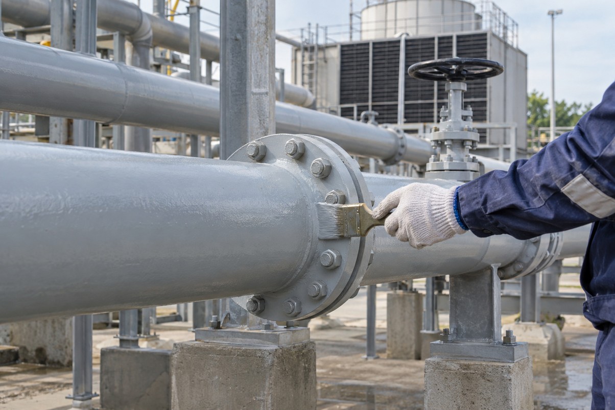 EXTERNAL PIPELINES: Rusted pipelines resist corrosion in wet and coastal areas.