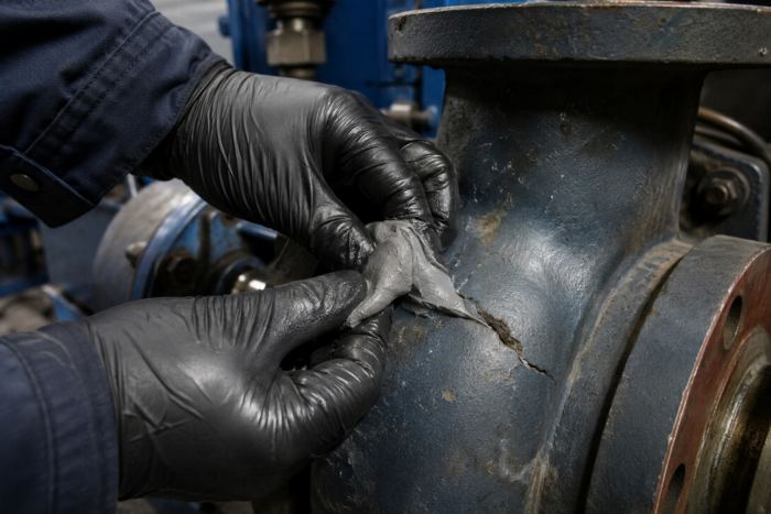 A permanent steel repair, hand-moulded from a single stick.
