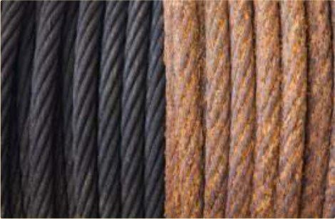 Wire gaps sealed — the rope on the left will not rust from within.