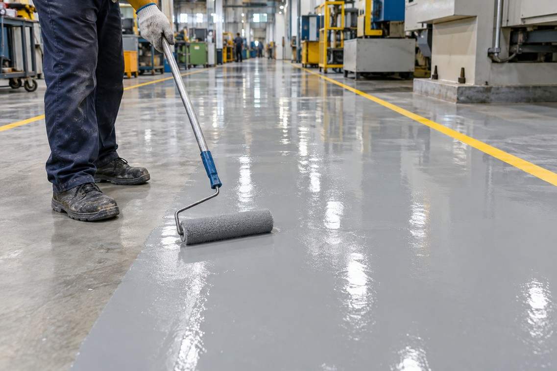 SEALED CONCRETE FLOORS: Keep floors glossy and easy to clean. Overcoat 754-sealed concrete.