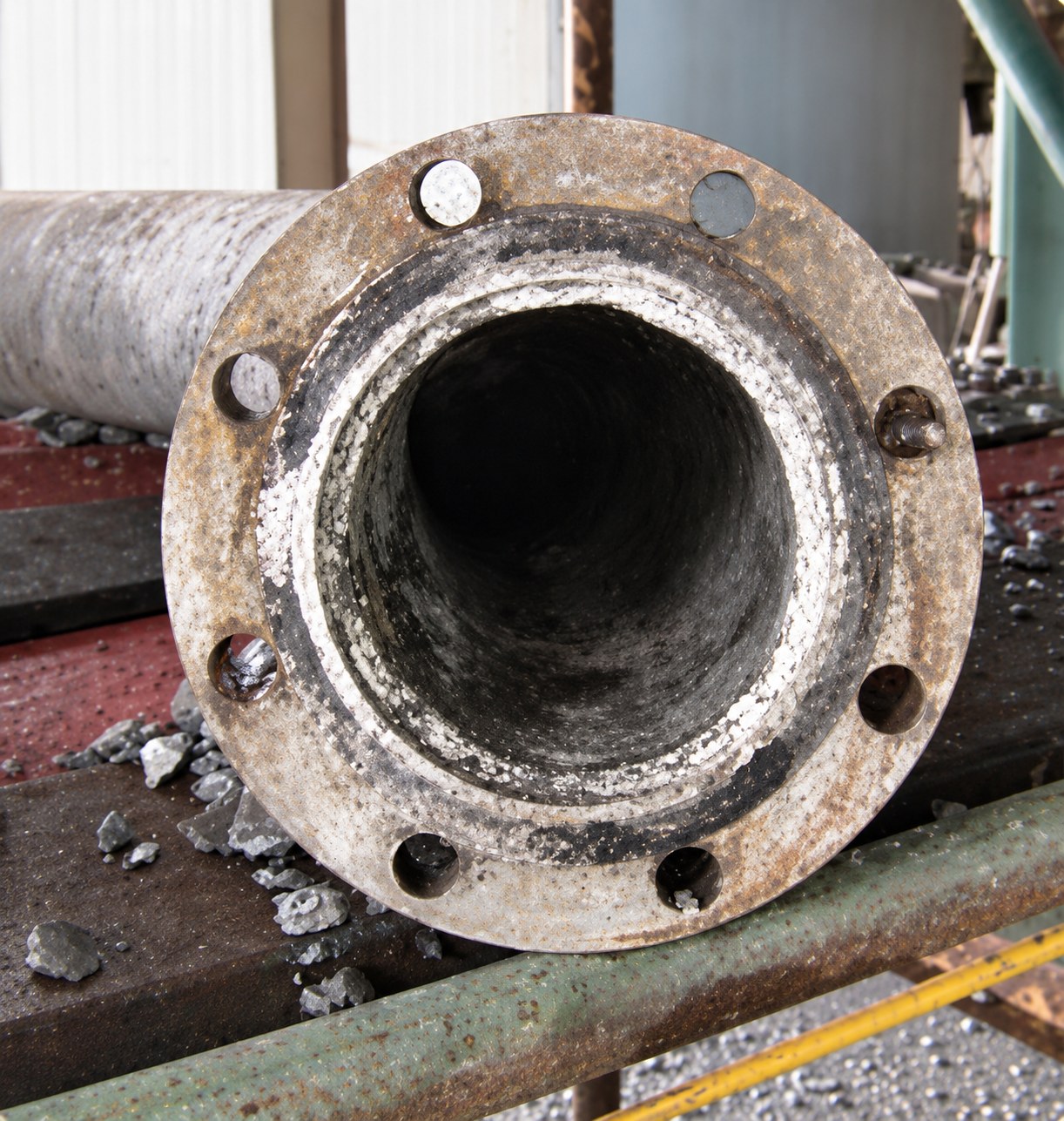 Heavy scaling circulated out of an exchanger — no strip-down.