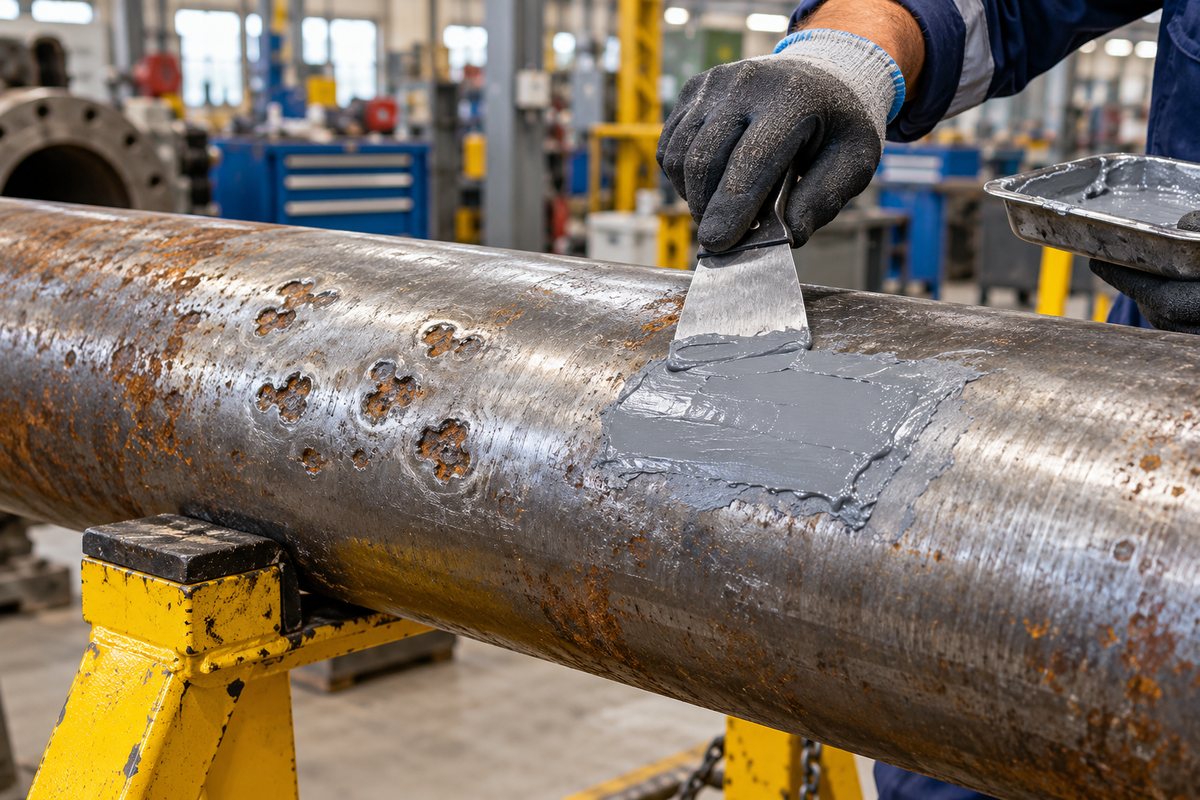 ROHRLEITUNGEN MIT LOCHFRASS VOR ORT AUFBAUEN. METALLFLÄCHEN WIEDERHERSTELLEN.