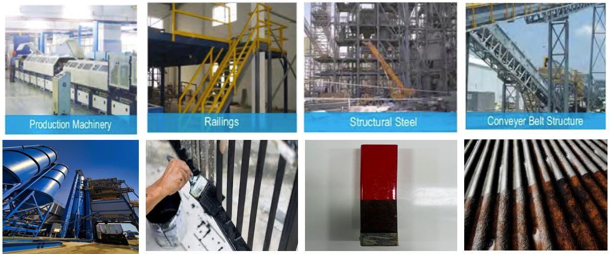 Applications: production machinery, railings, structural steel, conveyor belt structures and more